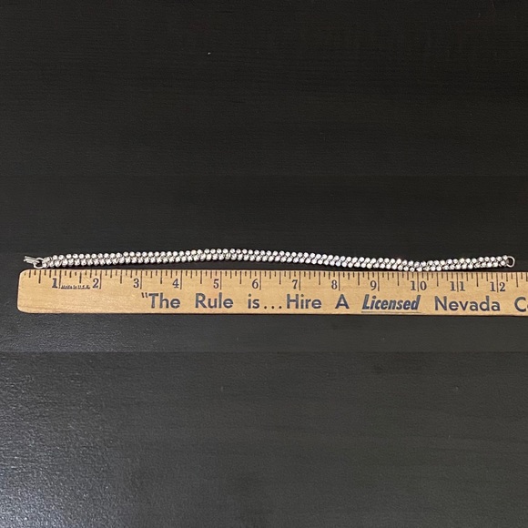 Vintage Clear Rhinestones Silver-tone Expandable Choker Necklace - Picture 15 of 16